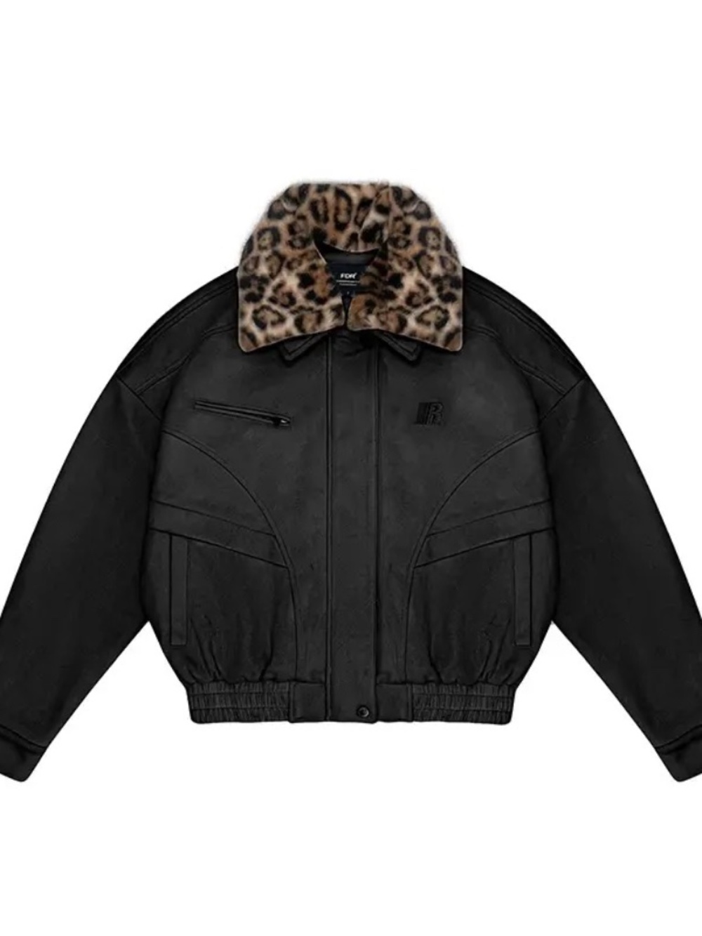 FDR Barn Jacket with Detachable leopard Collar size Large